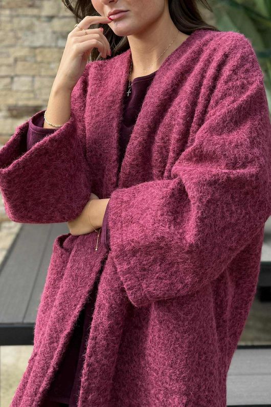 Norbury Japanese Duster Coat Cranberry /10=